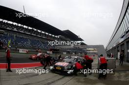 Pitstop, Timo Scheider (GER) Audi Sport Team Phoenix Audi RS 5 DTM 12.09.2014, Lausitzring, Germany, Friday.