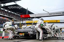 Pitstop, Bruno Spengler (CAN) BMW Team Schnitzer BMW M4 DTM 14.09.2014, Lausitzring, Germany, Sunday.