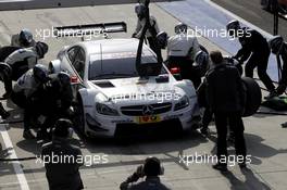 Pitstop, Paul Di Resta (GBR) Mercedes AMG DTM-Team HWA DTM Mercedes AMG C-Coupé 01.04.2014, DTM Test, Hungaroring, Hungary, Tuesday.