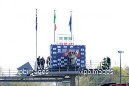 06.04.2014- Race 2, 1st position Edward Cheever (ITA) Mercedes C63 AMG CoupÃ¨, R.R.T., 2nd position Francesco Sini (ITA) Chevrolet Camaro, SOLARIS MOTORSPORT and 3rd position Domenico Schiattarella (ITA) Chevrolet Lumina, SOLARIS MOTORSPORT   06.04.2014. Euro V8 Series, Round 01, Monza, Italy.