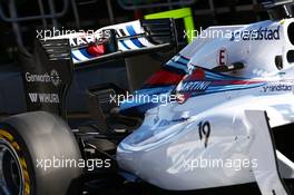 Felipe Massa (BRA) Williams FW36 rear wing. 14.03.2014. Formula 1 World Championship, Rd 1, Australian Grand Prix, Albert Park, Melbourne, Australia, Practice Day.