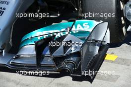 Mercedes AMG F1 W05 front wing detail. 14.03.2014. Formula 1 World Championship, Rd 1, Australian Grand Prix, Albert Park, Melbourne, Australia, Practice Day.