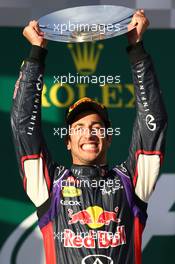 2nd place Daniel Ricciardo (AUS) Red Bull Racing. 16.03.2014. Formula 1 World Championship, Rd 1, Australian Grand Prix, Albert Park, Melbourne, Australia, Race Day.