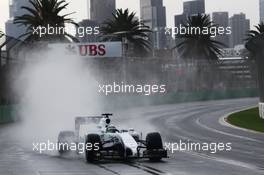 Felipe Massa (BRA) Williams FW36 controls a slide on the 'back straight'. 15.03.2014. Formula 1 World Championship, Rd 1, Australian Grand Prix, Albert Park, Melbourne, Australia, Qualifying Day.