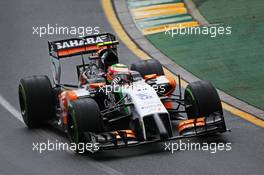 Sergio Perez (MEX) Sahara Force India F1 VJM07. 15.03.2014. Formula 1 World Championship, Rd 1, Australian Grand Prix, Albert Park, Melbourne, Australia, Qualifying Day.