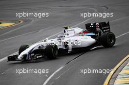 Valtteri Bottas (FIN) Williams FW36 spins. 15.03.2014. Formula 1 World Championship, Rd 1, Australian Grand Prix, Albert Park, Melbourne, Australia, Qualifying Day.