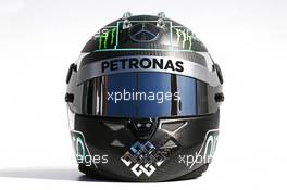 The helmet of Nico Rosberg (GER) Mercedes AMG F1. 13.03.2014. Formula 1 World Championship, Rd 1, Australian Grand Prix, Albert Park, Melbourne, Australia, Preparation Day.