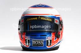 The helmet of Jenson Button (GBR) McLaren. 13.03.2014. Formula 1 World Championship, Rd 1, Australian Grand Prix, Albert Park, Melbourne, Australia, Preparation Day.
