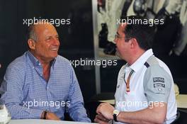 (L to R): Ron Dennis (GBR) McLaren Executive Chairman with Eric Boullier (FRA) McLaren Racing Director. 13.03.2014. Formula 1 World Championship, Rd 1, Australian Grand Prix, Albert Park, Melbourne, Australia, Preparation Day.