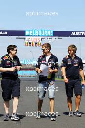 Sebastian Vettel (GER) Red Bull Racing walks the circuit. 12.03.2014. Formula 1 World Championship, Rd 1, Australian Grand Prix, Albert Park, Melbourne, Australia, Preparation Day.