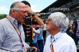 (L to R): Ron Dennis (GBR) McLaren Executive Chairman with Bernie Ecclestone (GBR) on the grid. 22.06.2014. Formula 1 World Championship, Rd 8, Austrian Grand Prix, Spielberg, Austria, Race Day.
