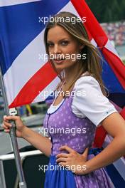 Grid girl. 22.06.2014. Formula 1 World Championship, Rd 8, Austrian Grand Prix, Spielberg, Austria, Race Day.