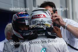 Lewis Hamilton (GBR) Mercedes AMG F1 in parc ferme. 22.06.2014. Formula 1 World Championship, Rd 8, Austrian Grand Prix, Spielberg, Austria, Race Day.