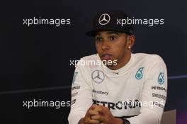 Lewis Hamilton (GBR) Mercedes AMG F1 in the post race FIA Press Conference. 22.06.2014. Formula 1 World Championship, Rd 8, Austrian Grand Prix, Spielberg, Austria, Race Day.