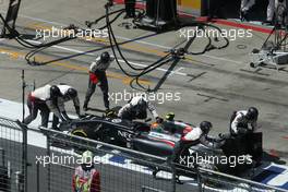 Esteban Gutierrez (MEX), Sauber F1 Team having problem during pitstop 22.06.2014. Formula 1 World Championship, Rd 8, Austrian Grand Prix, Spielberg, Austria, Race Day.