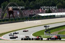 Sebastian Vettel (GER) Red Bull Racing RB10 at the start of the race. 22.06.2014. Formula 1 World Championship, Rd 8, Austrian Grand Prix, Spielberg, Austria, Race Day.