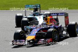 Sebastian Vettel (GER), Red Bull Racing and Nico Rosberg (GER), Mercedes AMG F1 Team  24.08.2014. Formula 1 World Championship, Rd 12, Belgian Grand Prix, Spa Francorchamps, Belgium, Race Day.