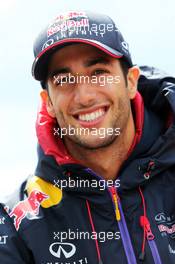 Daniel Ricciardo (AUS) Red Bull Racing on the drivers parade. 24.08.2014. Formula 1 World Championship, Rd 12, Belgian Grand Prix, Spa Francorchamps, Belgium, Race Day.