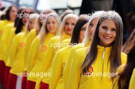 Grid girls. 24.08.2014. Formula 1 World Championship, Rd 12, Belgian Grand Prix, Spa Francorchamps, Belgium, Race Day.