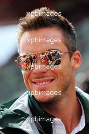 Andre Lotterer (GER) Caterham F1 Team on the drivers parade. 24.08.2014. Formula 1 World Championship, Rd 12, Belgian Grand Prix, Spa Francorchamps, Belgium, Race Day.