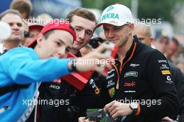 Nico Hulkenberg (GER) Sahara Force India F1 signs autographs for the fans. 21.08.2014. Formula 1 World Championship, Rd 12, Belgian Grand Prix, Spa Francorchamps, Belgium, Preparation Day.