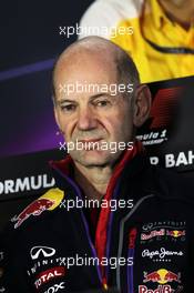 Adrian Newey (GBR) Red Bull Racing Chief Technical Officer in the FIA Press Conference. 04.04.2014. Formula 1 World Championship, Rd 3, Bahrain Grand Prix, Sakhir, Bahrain, Practice Day