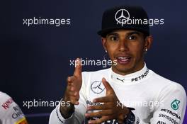 Race winner Lewis Hamilton (GBR) Mercedes AMG F1 in the post race FIA Press Conference. 06.04.2014. Formula 1 World Championship, Rd 3, Bahrain Grand Prix, Sakhir, Bahrain, Race Day.