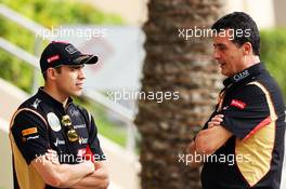 (L to R): Pastor Maldonado (VEN) Lotus F1 Team with Federico Gastaldi (ARG) Lotus F1 Team Deputy Team Principal. 03.04.2014. Formula 1 World Championship, Rd 3, Bahrain Grand Prix, Sakhir, Bahrain, Preparation Day.