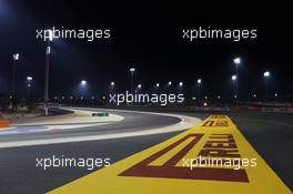 The circuit under floodlights at night. 03.04.2014. Formula 1 World Championship, Rd 3, Bahrain Grand Prix, Sakhir, Bahrain, Preparation Day.