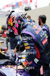 Sebastian Vettel (GER) Red Bull Racing RB10 on the grid. 09.11.2014. Formula 1 World Championship, Rd 18, Brazilian Grand Prix, Sao Paulo, Brazil, Race Day.