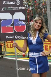 Grid girl. 09.11.2014. Formula 1 World Championship, Rd 18, Brazilian Grand Prix, Sao Paulo, Brazil, Race Day.