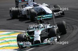 Nico Rosberg (GER) Mercedes AMG F1 W05. 09.11.2014. Formula 1 World Championship, Rd 18, Brazilian Grand Prix, Sao Paulo, Brazil, Race Day.
