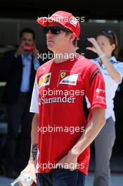Kimi Raikkonen (FIN) Ferrari on the drivers parade. 09.11.2014. Formula 1 World Championship, Rd 18, Brazilian Grand Prix, Sao Paulo, Brazil, Race Day.