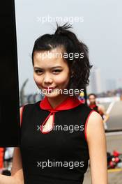 Grid girl. 20.04.2014. Formula 1 World Championship, Rd 4, Chinese Grand Prix, Shanghai, China, Race Day.