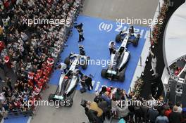 Race winner Lewis Hamilton (GBR) Mercedes AMG F1 W05 celebrates on the podium. 20.04.2014. Formula 1 World Championship, Rd 4, Chinese Grand Prix, Shanghai, China, Race Day.