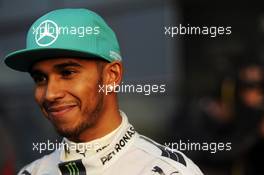 Lewis Hamilton (GBR) Mercedes AMG F1 with the media. 20.04.2014. Formula 1 World Championship, Rd 4, Chinese Grand Prix, Shanghai, China, Race Day.