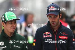 Kamui Kobayashi (JPN), Caterham F1 Team nd Jean-Eric Vergne (FRA), Scuderia Toro Rosso   17.04.2014. Formula 1 World Championship, Rd 4, Chinese Grand Prix, Shanghai, China, Preparation Day.