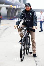 Nico Rosberg (GER) Mercedes AMG F1 on a Smart bike. 17.04.2014. Formula 1 World Championship, Rd 4, Chinese Grand Prix, Shanghai, China, Preparation Day.