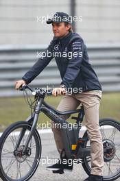 Nico Rosberg (GER) Mercedes AMG F1 on a Smart bike. 17.04.2014. Formula 1 World Championship, Rd 4, Chinese Grand Prix, Shanghai, China, Preparation Day.