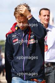 Sebastian Vettel (GER) Red Bull Racing. 04.07.2014. Formula 1 World Championship, Rd 9, British Grand Prix, Silverstone, England, Practice Day.