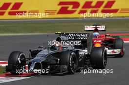 Kevin Magnussen (DEN) McLaren MP4-29. 06.07.2014. Formula 1 World Championship, Rd 9, British Grand Prix, Silverstone, England, Race Day.
