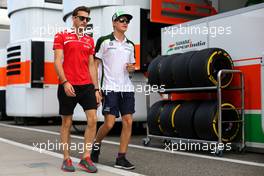 Jules Bianchi (FRA), Marussia F1 Team  and Marcus Ericsson (SWE), Caterham F1 Team  25.07.2014. Formula 1 World Championship, Rd 11, Hungarian Grand Prix, Budapest, Hungary, Practice Day.