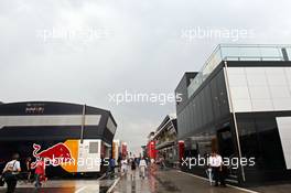 The paddock after a heavy storm before the start of the race. 27.07.2014. Formula 1 World Championship, Rd 11, Hungarian Grand Prix, Budapest, Hungary, Race Day.