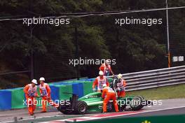 Marcus Ericsson (SWE) Caterham CT05 crashed out of the race. 27.07.2014. Formula 1 World Championship, Rd 11, Hungarian Grand Prix, Budapest, Hungary, Race Day.