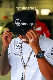Lewis Hamilton (GBR) Mercedes AMG F1 on the drivers parade. 27.07.2014. Formula 1 World Championship, Rd 11, Hungarian Grand Prix, Budapest, Hungary, Race Day.