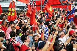 Fans at the podium. 07.09.2014. Formula 1 World Championship, Rd 13, Italian Grand Prix, Monza, Italy, Race Day.