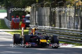 Sebastian Vettel (GER) Red Bull Racing RB10. 06.09.2014. Formula 1 World Championship, Rd 13, Italian Grand Prix, Monza, Italy, Qualifying Day.