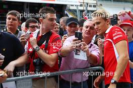 Max Chilton (GBR) Marussia F1 Team with fans. 04.09.2014. Formula 1 World Championship, Rd 13, Italian Grand Prix, Monza, Italy, Preparation Day.