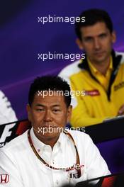 Yasuhisa Arai (JPN) Honda Motorsport Chief Officer in the FIA Press Conference. 03.10.2014. Formula 1 World Championship, Rd 15, Japanese Grand Prix, Suzuka, Japan, Practice Day.