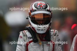 Max Chilton (GBR) Marussia F1 Team in parc ferme after the race was stopped. 05.10.2014. Formula 1 World Championship, Rd 15, Japanese Grand Prix, Suzuka, Japan, Race Day.